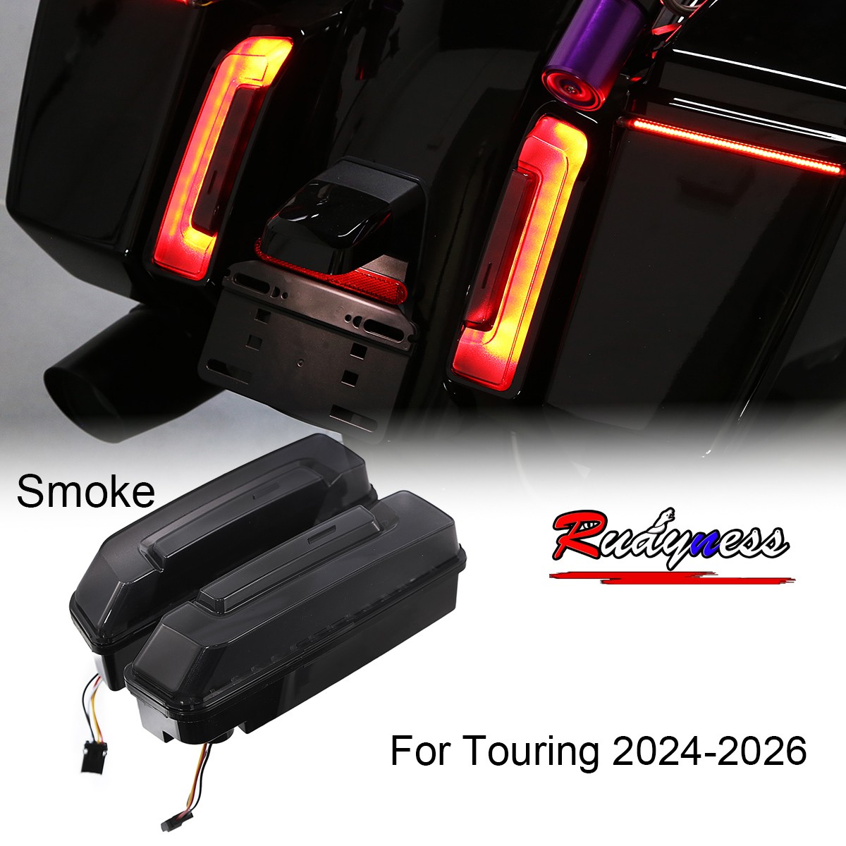 Saddlebag Side Tail Light Signal Smoke Kits For Harley Touring FLTRHSE 23 24 25