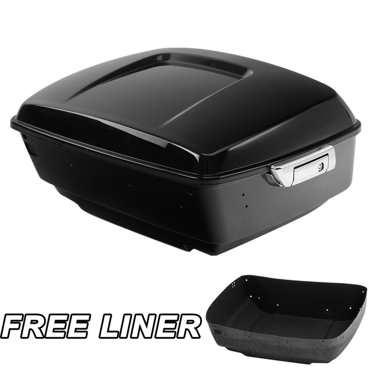 Vivid Black 13.7″ King Pack Trunk Fit For Harley Tour Pak Davidson Touring 14-24