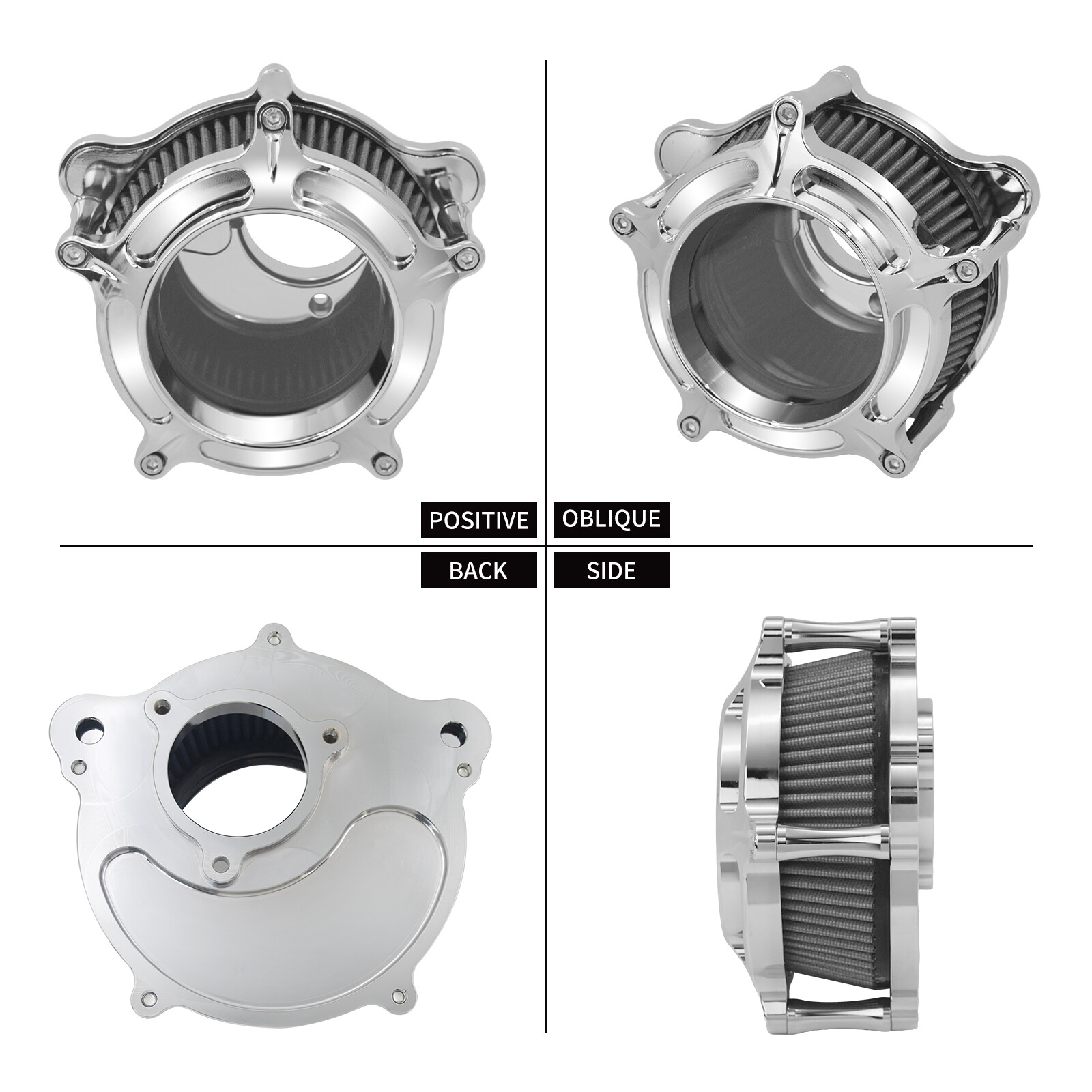 Chrome Air Cleaner Clear Intake Filter Kit For Harley M8 Softail 2018-24 Touring