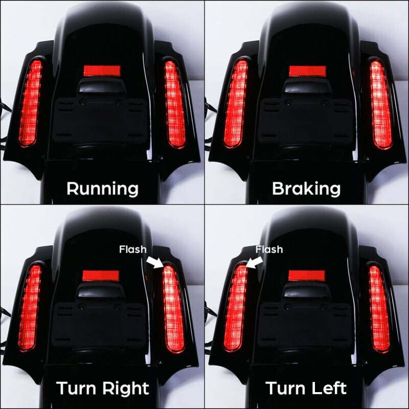 Extended Saddlebags 6X9″ Speaker Lid + Rear Fender Fit For Harley Touring 09-13