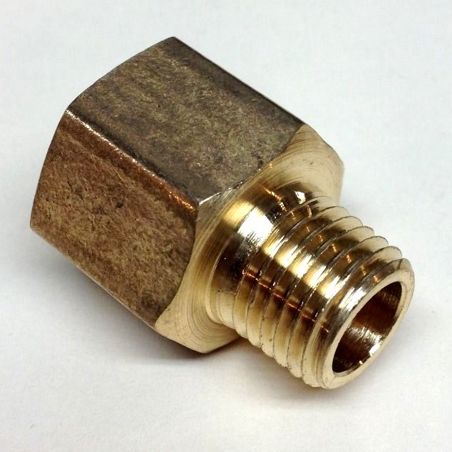 BRASS 3/8 NPT GAS TANK PETCOCK ADAPTOR 1/4″ NPT to 3/8″ NPT pnut axed chopper