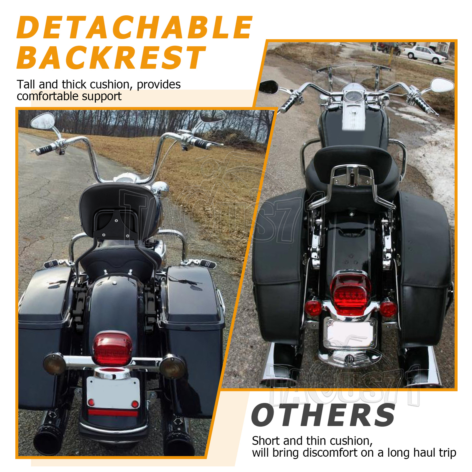 Black Backrest Sissy Bar Stealth Rack For Harley Road King Street Glide 09-23 24