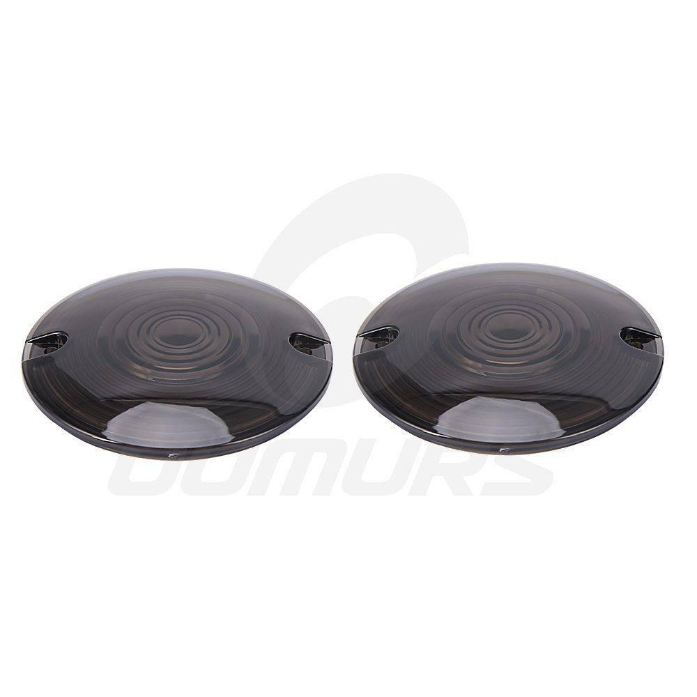 2Pcs Smoked Lens Turn Signal Light Flat Lens Covers For Harley Road King Glide