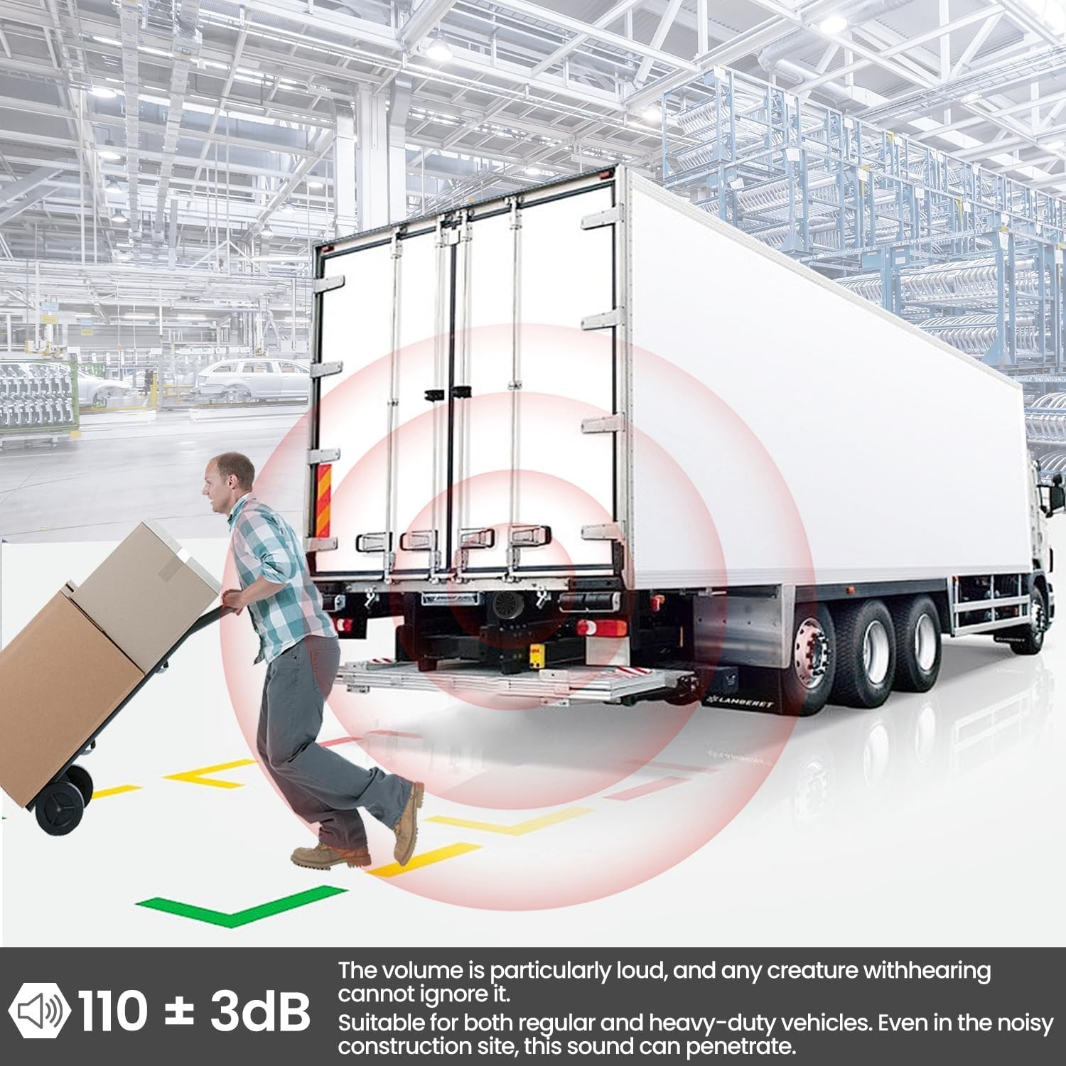 Backup Alarm 110dB 12V-80V DC Waterproof Industrial Reverse Warning Beeper Truck