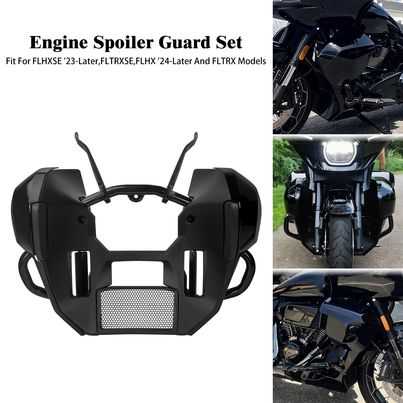 Engine Spoilers Guard Lowers Crash Bar Support Set For Harley Street Glide 24-Up