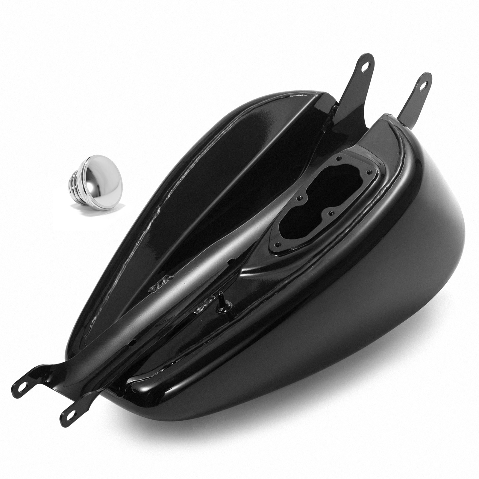 Gloss Black 16L 4.2 Gal Fuel Gas Tank Fit 07-23 Sportster 1200 883 XL XLH Iron