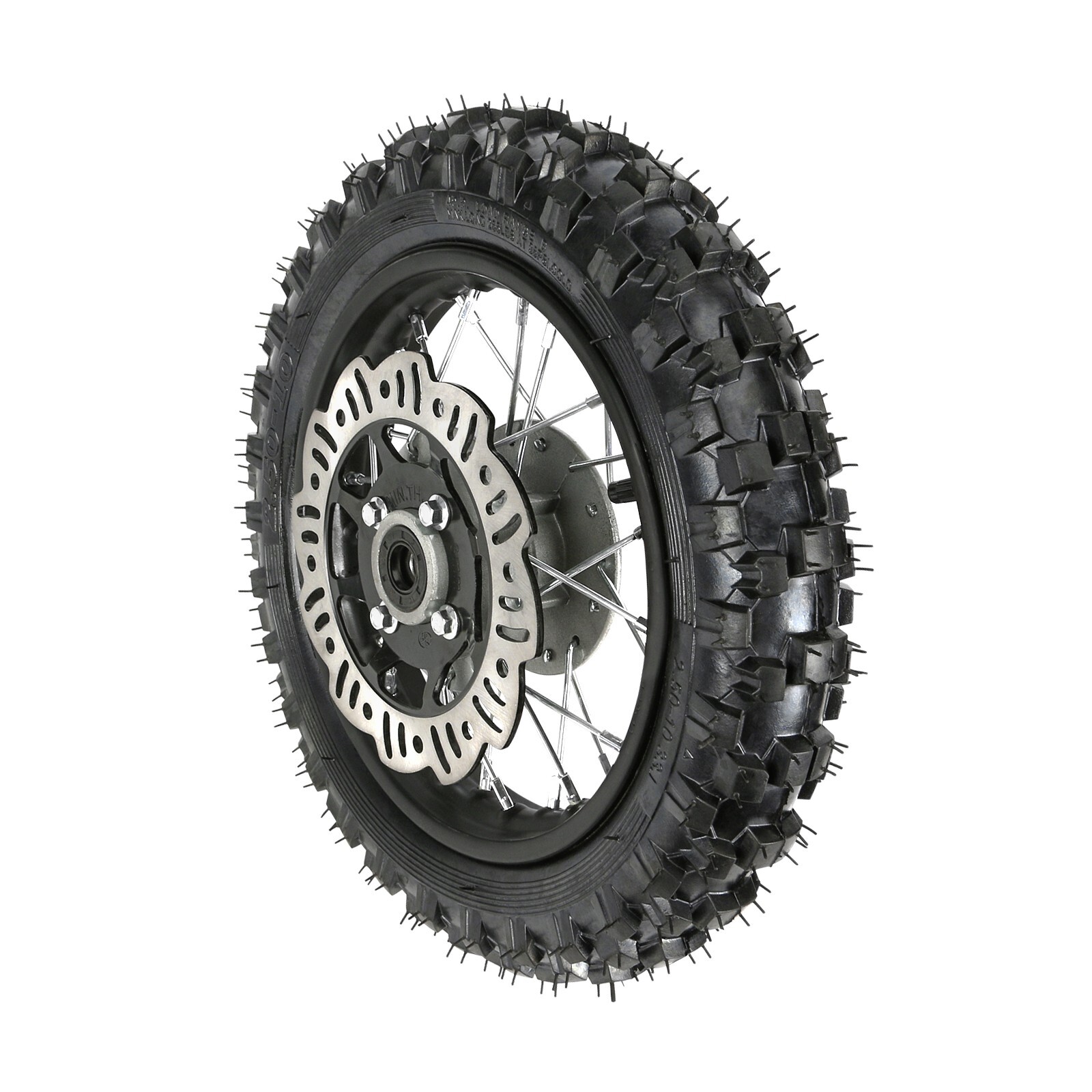 10″ Front Wheel 2.50-10 Tire 1.4×10 Rim Disc Brake Assembly For Dirt Pit Bike