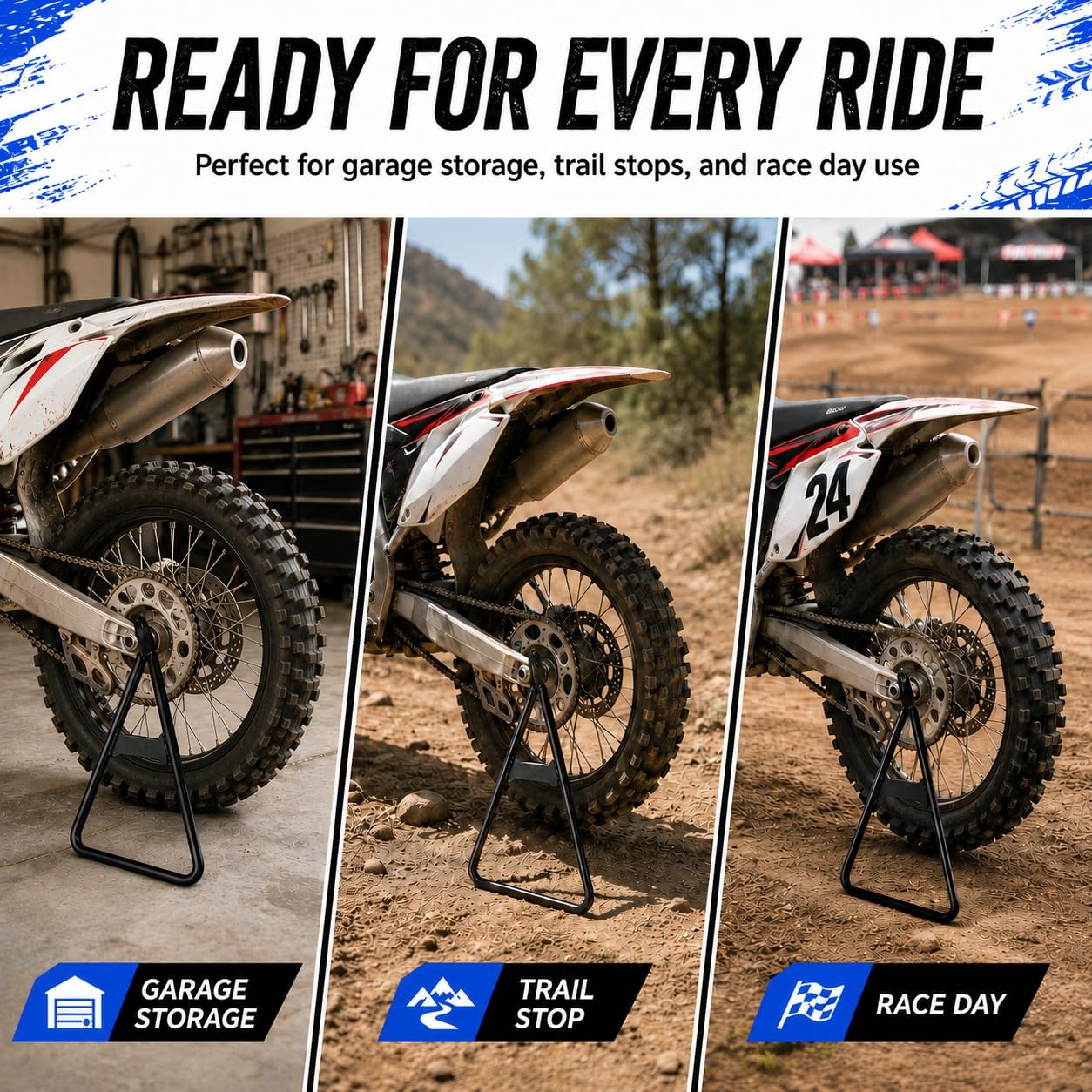 PSLER Dirt Bike Kickstand Holder, Universal Motorcycle Triangle Side Stand