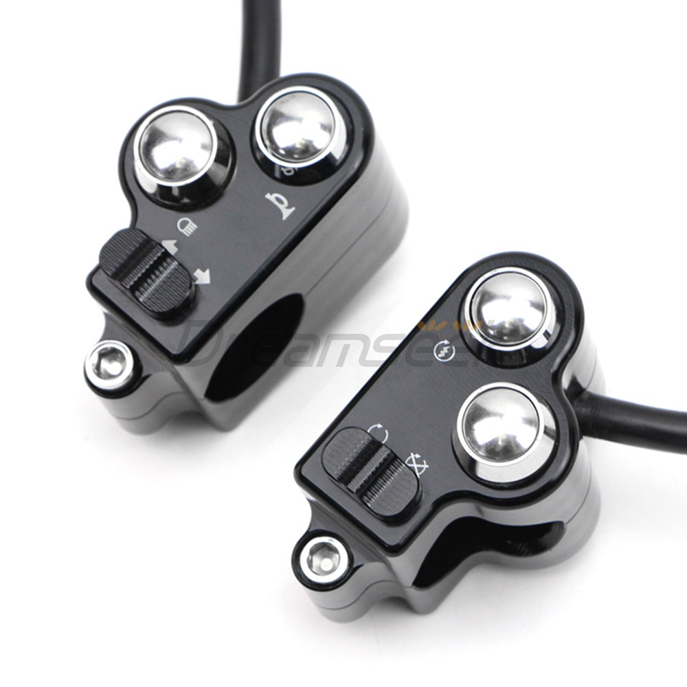 25mm Universal Black Handlebar Switch Horn Button Control for Harley Motorcycle