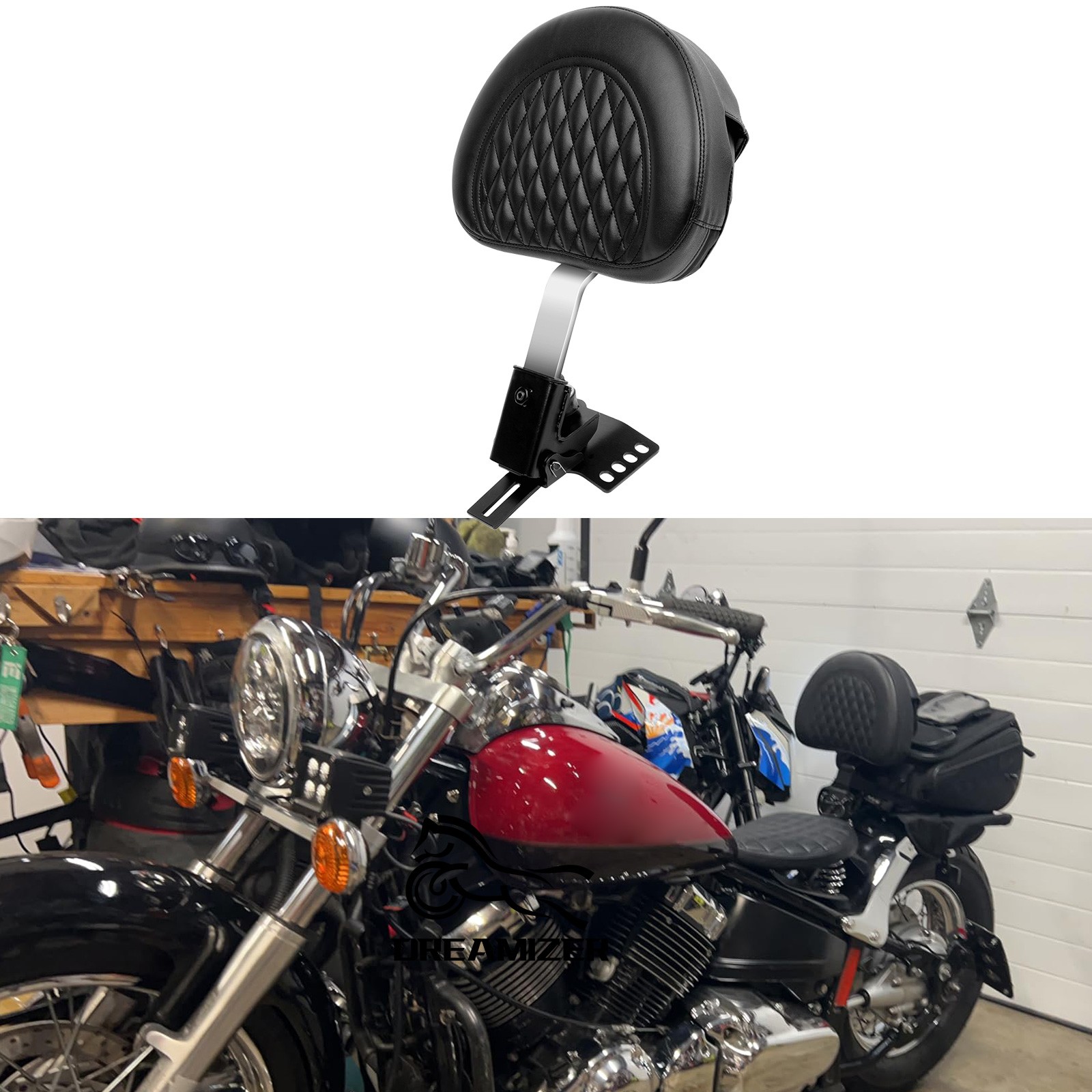 Motorcycle Plug-In Driver Rider Backrest For Yamaha V-Star Dragstar 650 XVS 1100