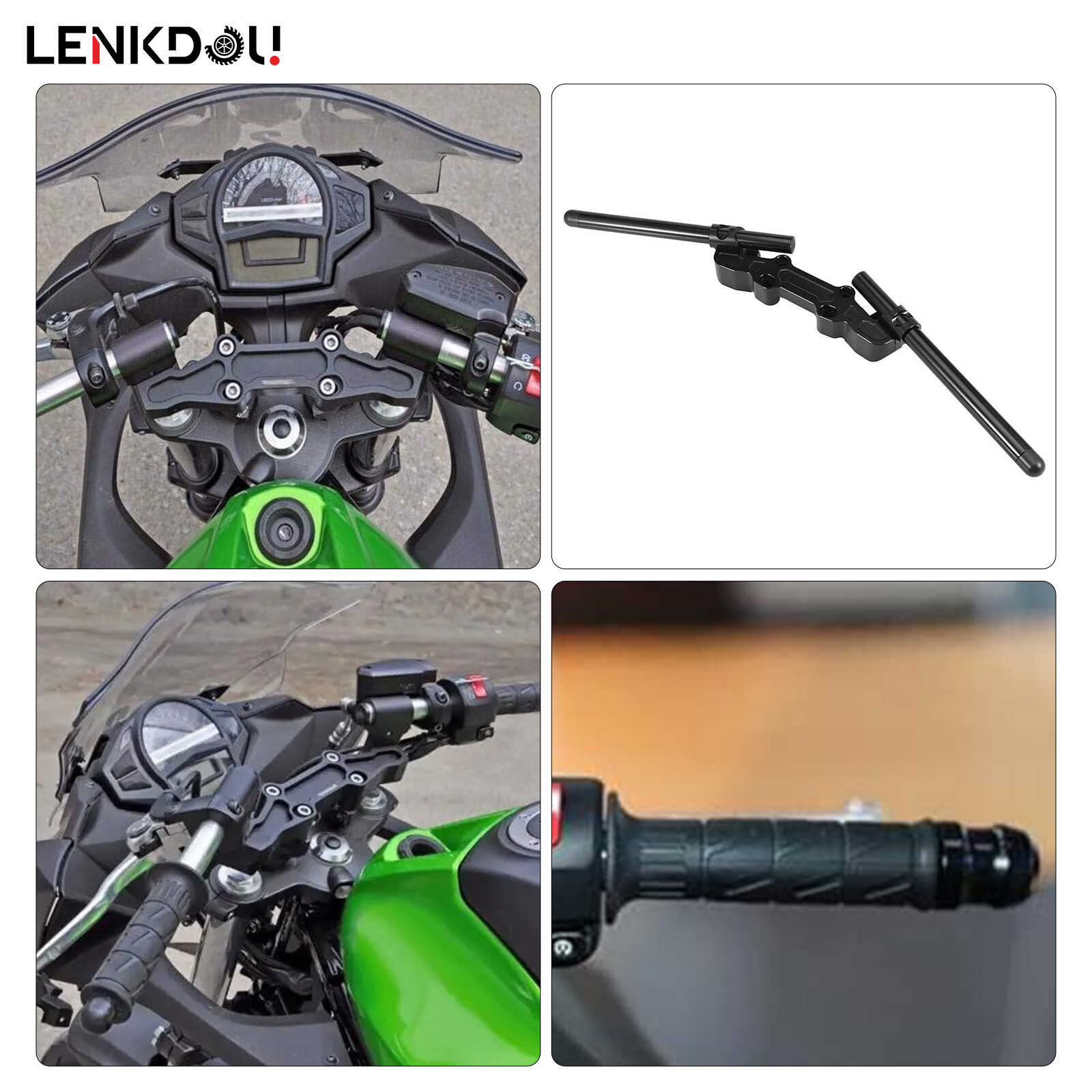 Steel Black Handle Replace 46003-0672-18R RH LH 2PC For Kawasaki Ninja 650 EX650