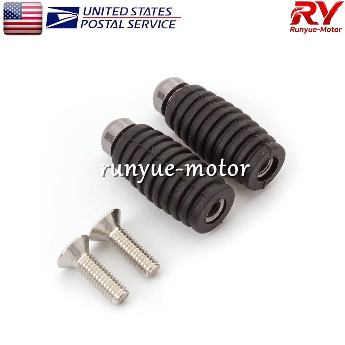 5mm Gray Rubber Small Rearset Footpegs Foot Pegs Pedals Sport Street Scooter Toe