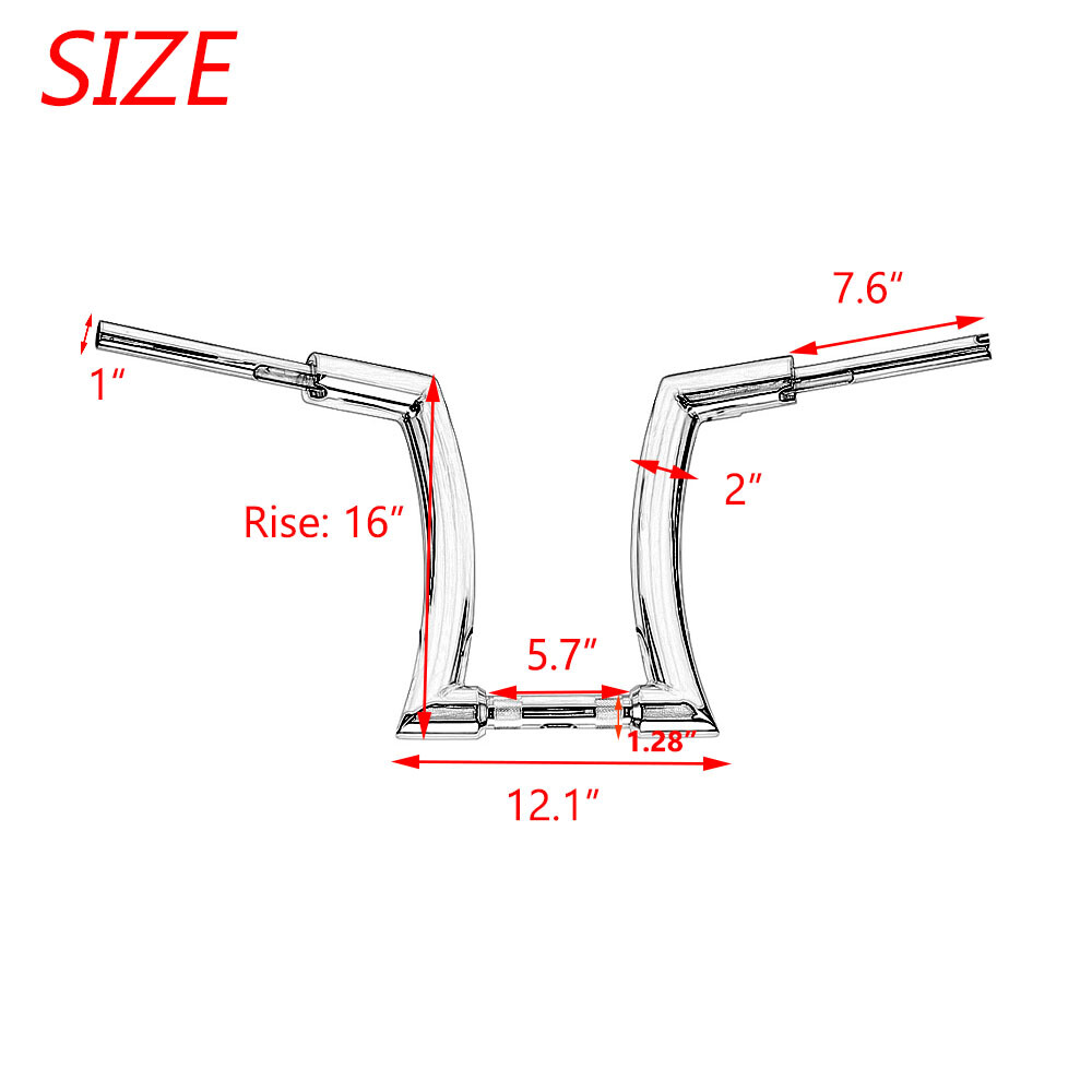 16″ DNA MONSTER 2″ FAT APE HANGER BAR HANDLEBARS FOR HARLEY XL TOURING SOFTAIL