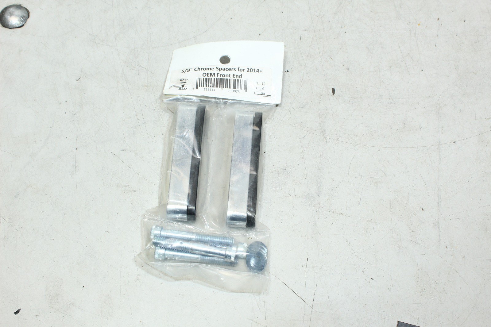 Bad Dad 14+ Harley Touring Chrome 5/8 Front End Fender Spacer Set Pair NOS
