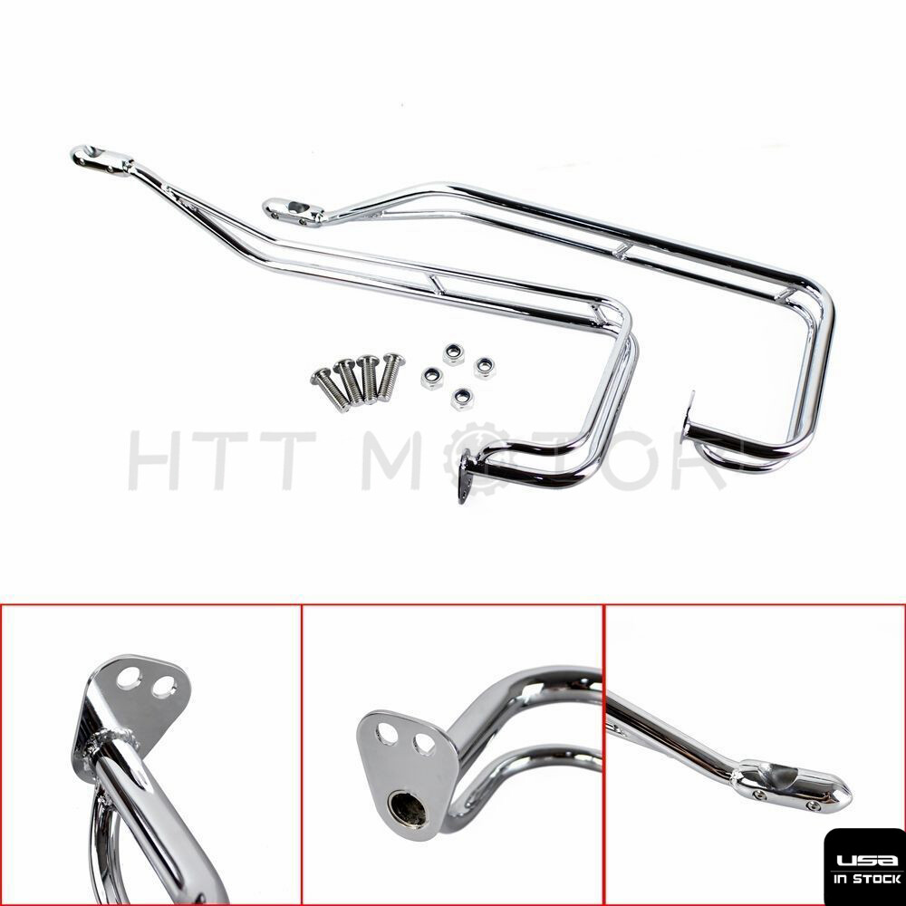 Twins Saddlebag Support Guard Bars Pannier Rail For 2009-13 Harley H-D Touring