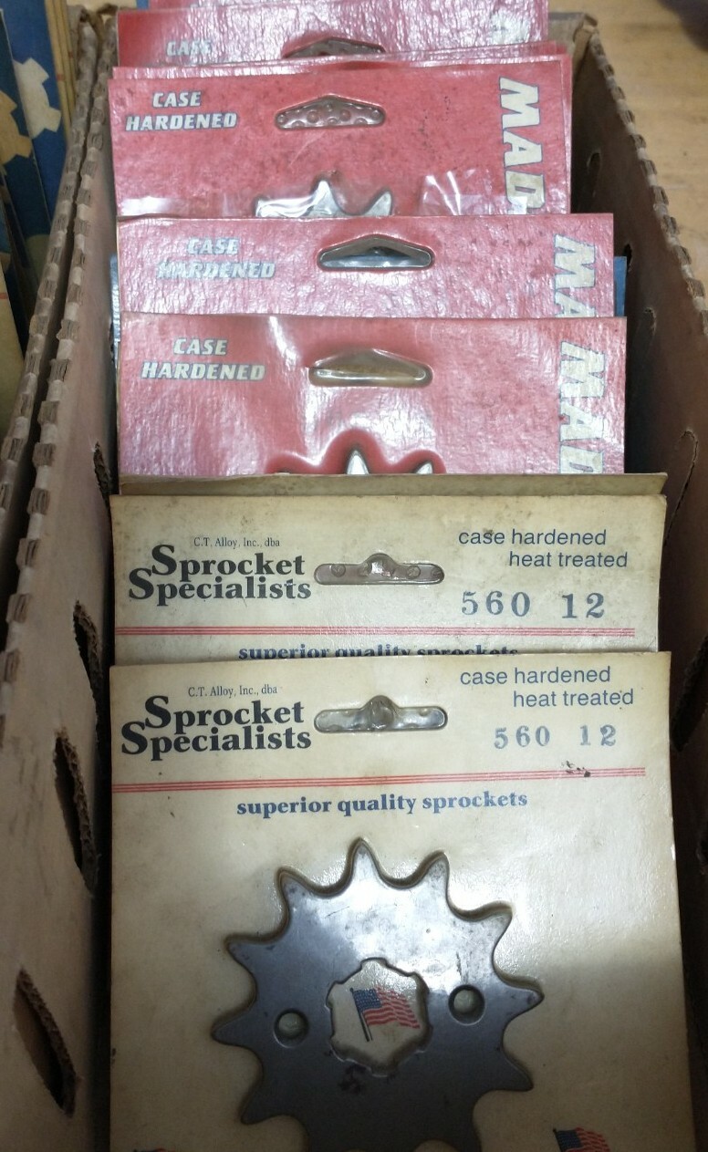 (77) Sprocket Specialists Case Hardened Steel Front Sprockets Lot Made in USA