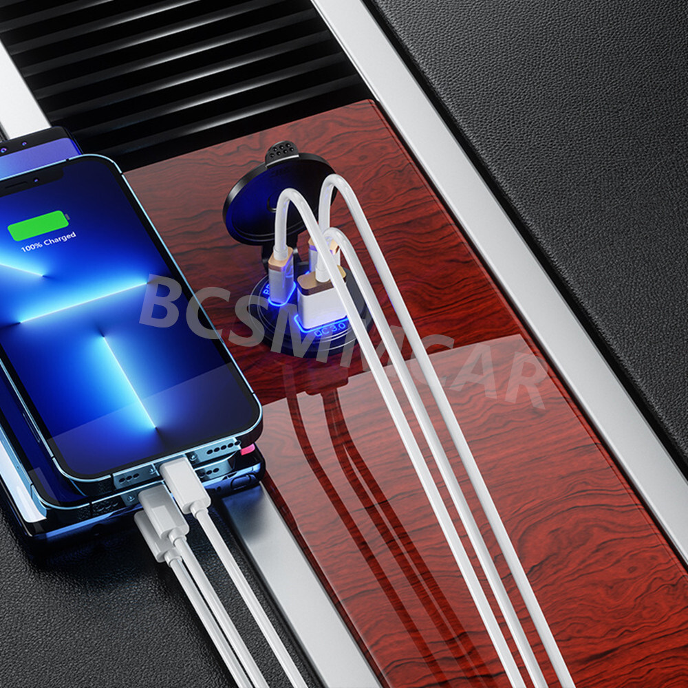 3 Ports Motorcycle Charger Socket Power Outlet Adapter W/Wire For Apple iPhone
