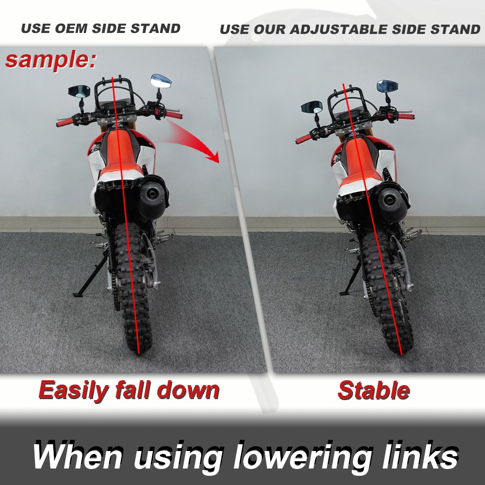 Fit For Kawasaki Z500 24-25 Adjustable Sidestand Kickstand Support Stand Black