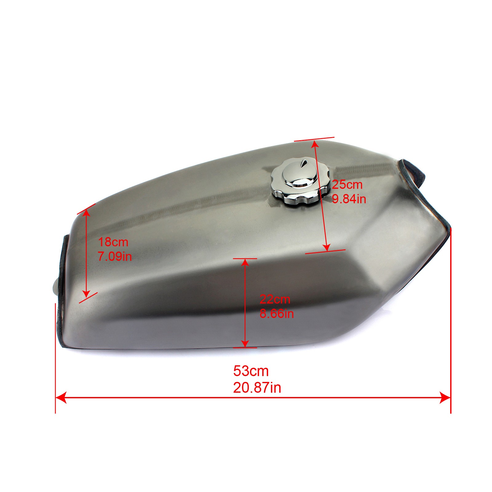 For Honda CG125 CG125S CG250 9L 2.4 Gal Cafe Racer Gas Fuel Tank Cap Universal