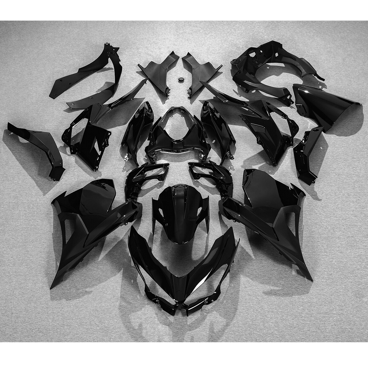 Glossy Black Fairing Kit For Kawasaki Ninja 400 2018-2023 EX400 ABS Injection
