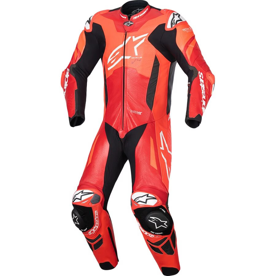 Alpinestars GP Plus V4 Sprint One-Piece Suit – Red Fluorescent/Mid Red/White,