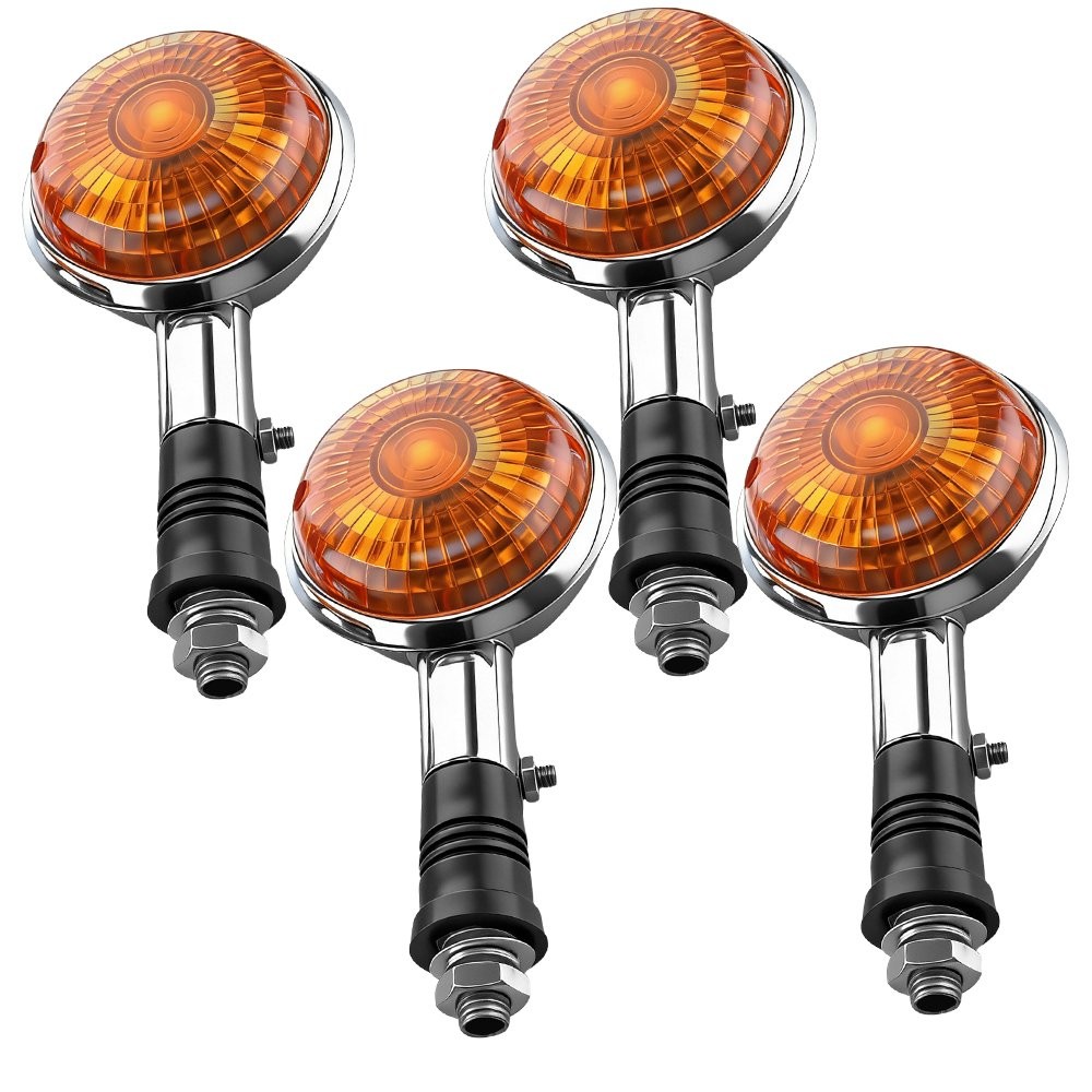 4-40 Chrome Amber Lamp Turn Signal Light 12V for Yamaha Virago XV1000 XV 535 920