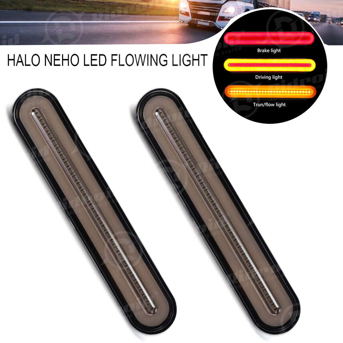 2PCS For Harley Fender/Bagger Brake Tail Turn Signal Light Bar Vertical Mount