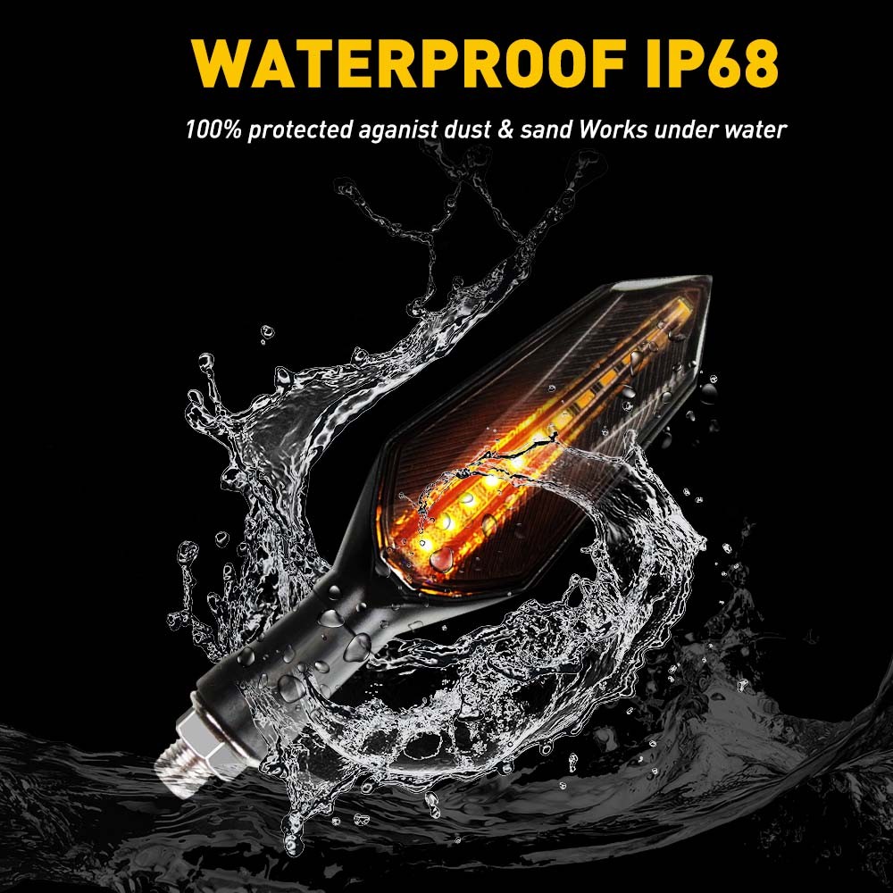 AUXITO Amber Blue Motorcycle LED Turn Signal Lights Lamp Dynamic Car Accessories