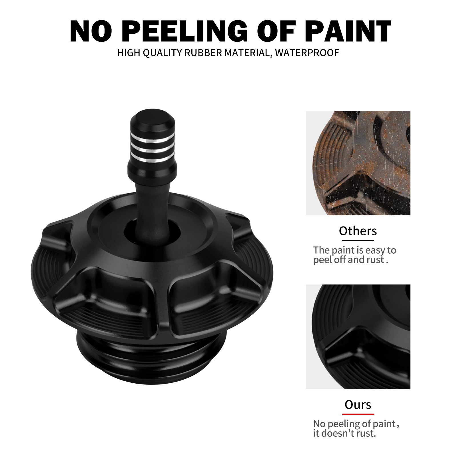 Black Vented Fuel Gas Tank Cap Vent Tube Universal For Harley Touring Softail