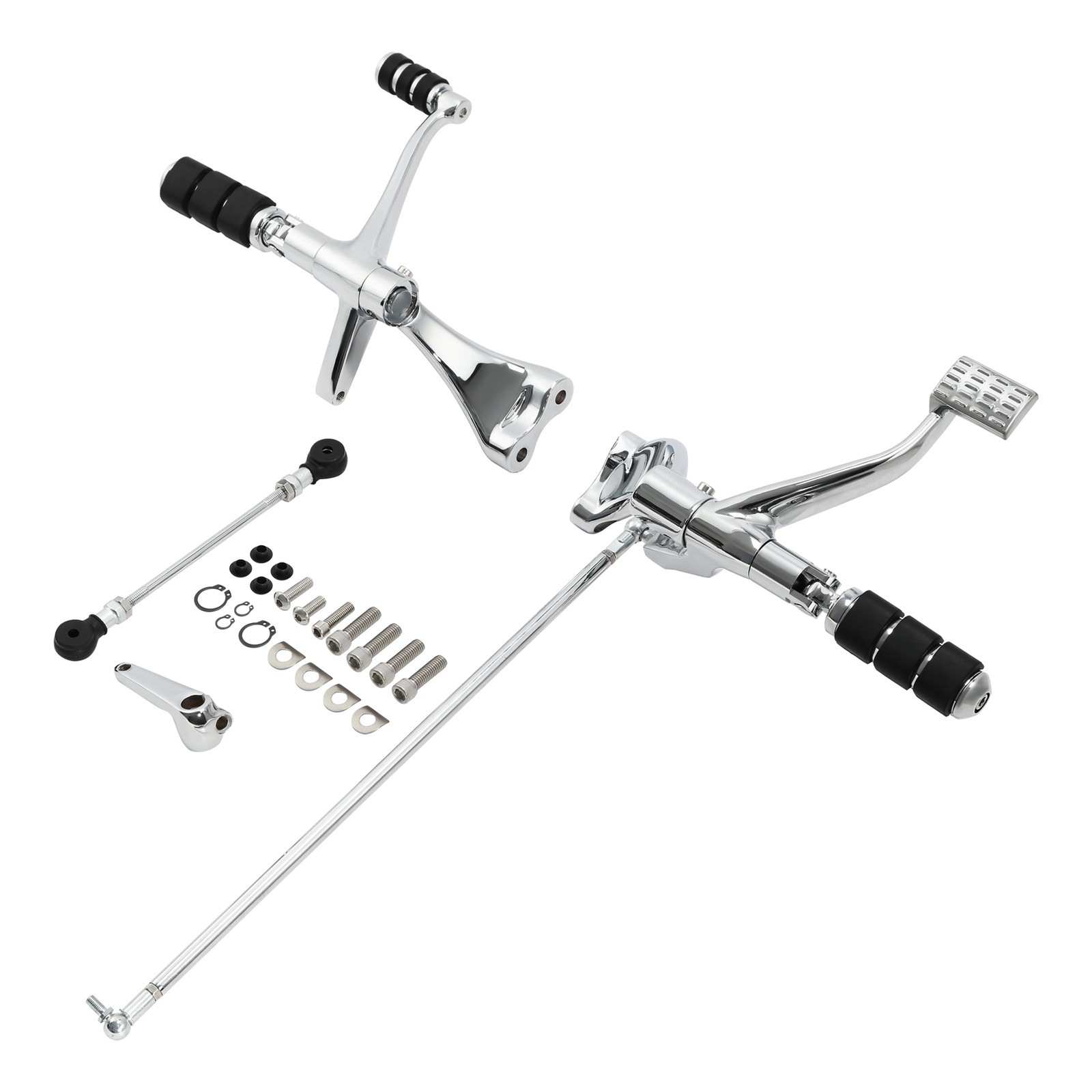Chrome Forward Controls Kit Pegs Levers Linkages For Harley Sportster 883 1200