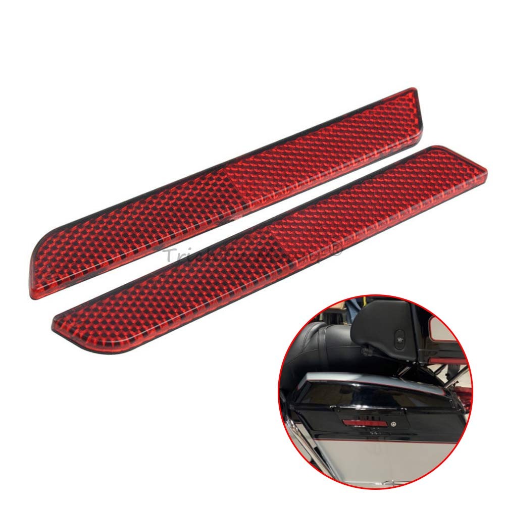 Red Hard Saddle Bag Latch Cover Reflector For Harley Touring Road King 1996-2013