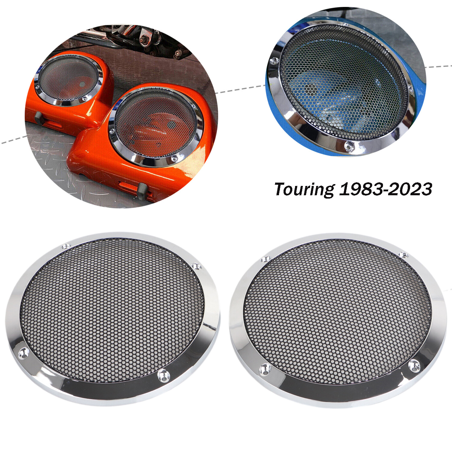 6.5″ Saddlebag Lid Speaker Grill Cover For Harley Electra Street Road Glide King