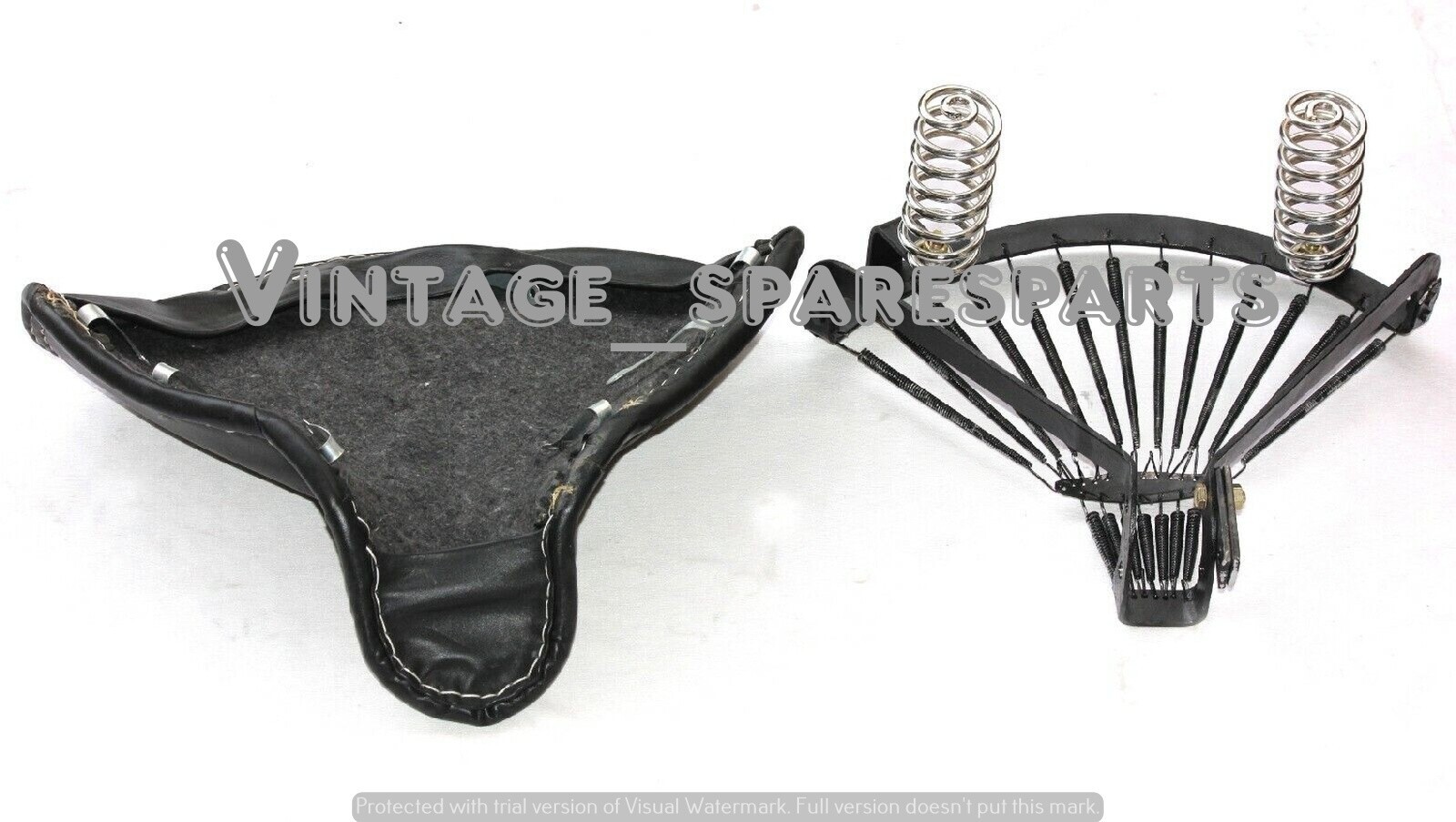 Lycett Black Leather Front Solo Seat Complete Bsa C11g
