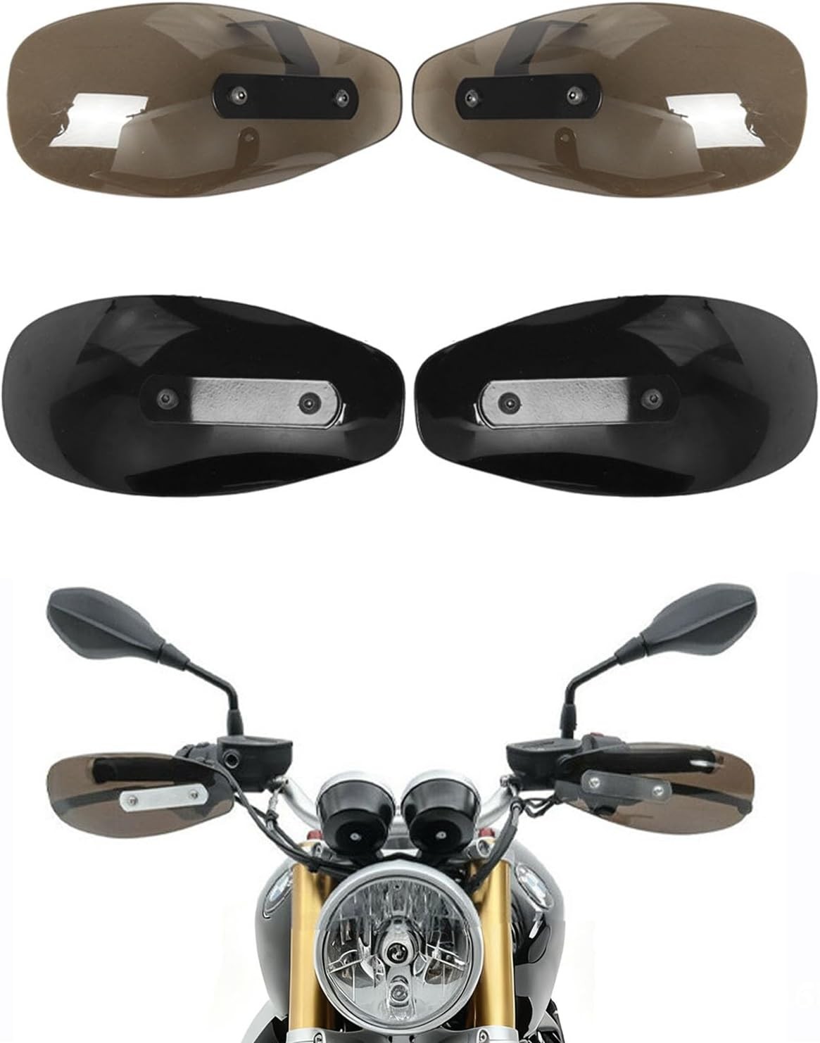 Motorcycle Handguards Wind Deflector Handlebar Protector ABS Plastic Transparent