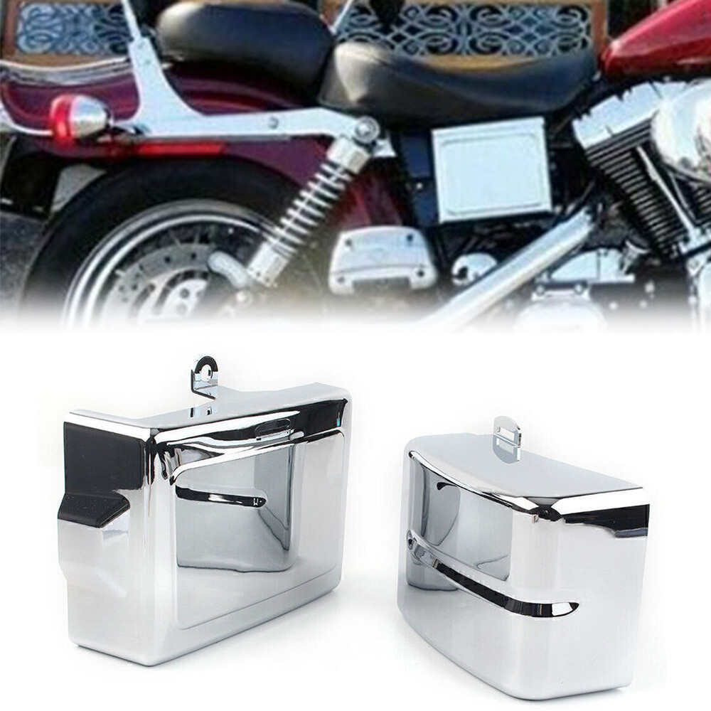 Chrome Left Right Battery Side Fairing Cover For Harley Dyna Low Rider 2006-2017