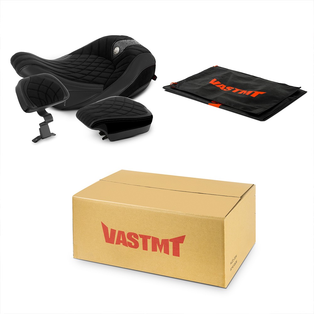 Black Stitching Style Full Seat & Backrest Set For Harley Touring 2009-2024