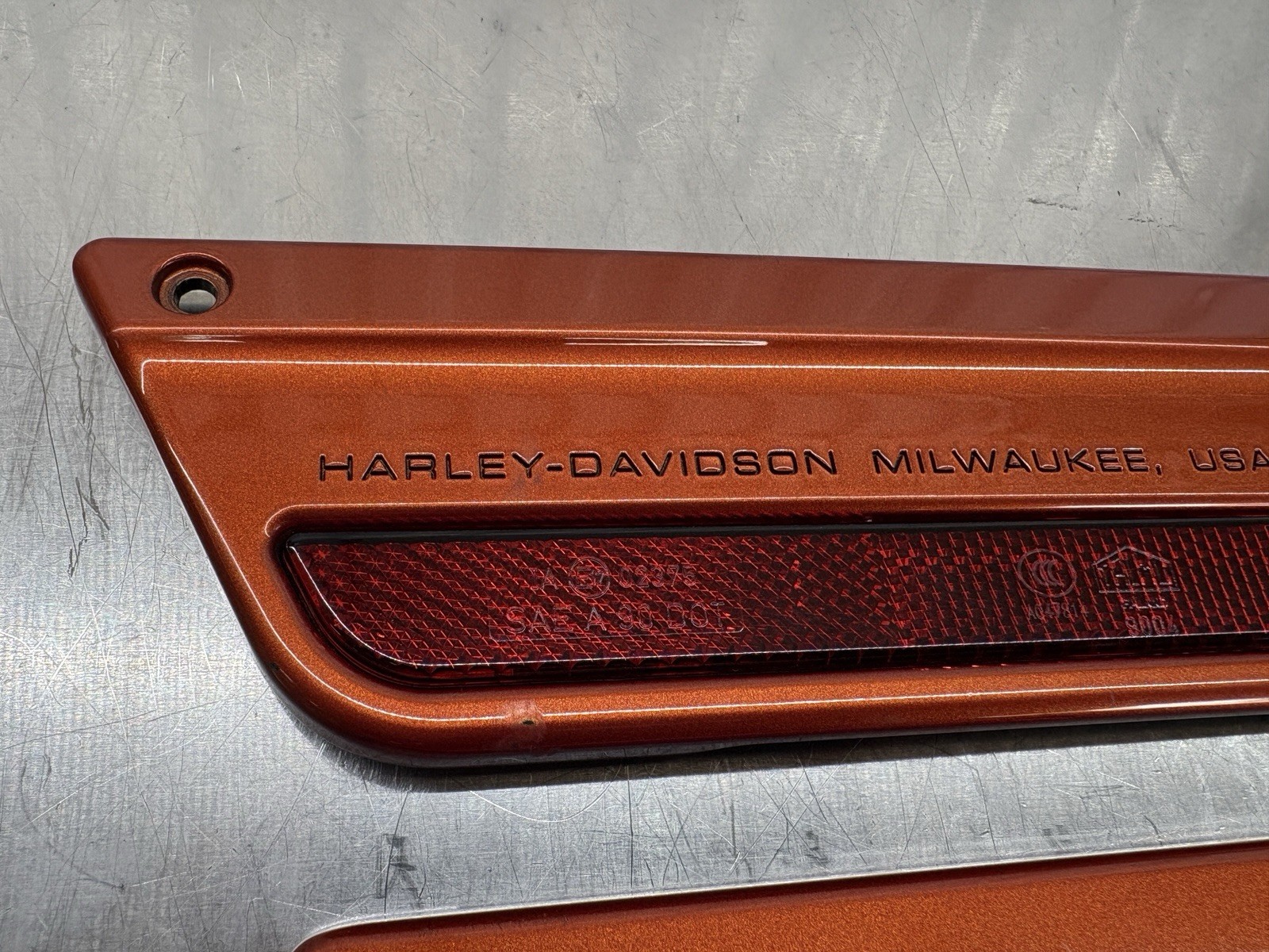 Harley Davidson Saddlebag Latch Covers 90601-93A 90603-93A 2013 Candy Orange