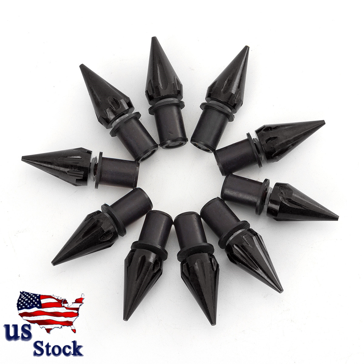 10PCS Windscreen Windshield Screw Spike Bolt Kit M5 Nuts Cruiser Universal Black