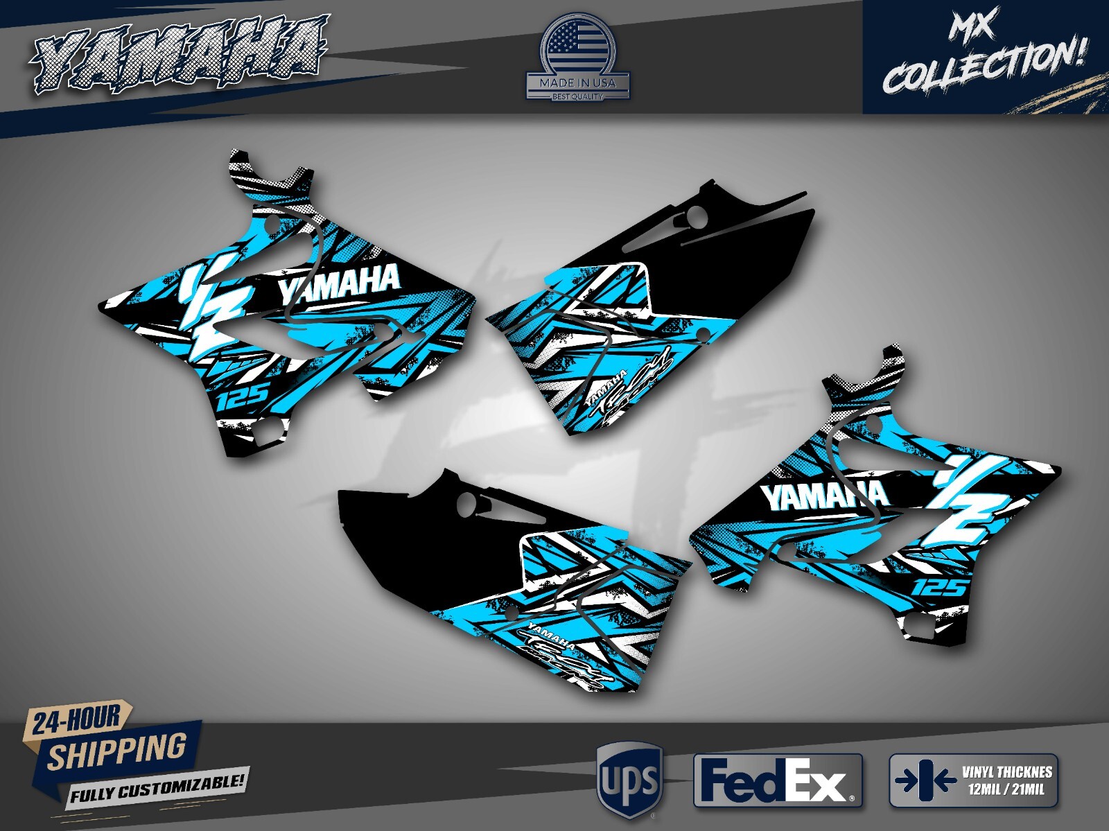 2015-2020 YAMAHA YZ 125 250 GRAPHICS KIT DECALS DECO YZ125 YZ250 2019 2018 2017