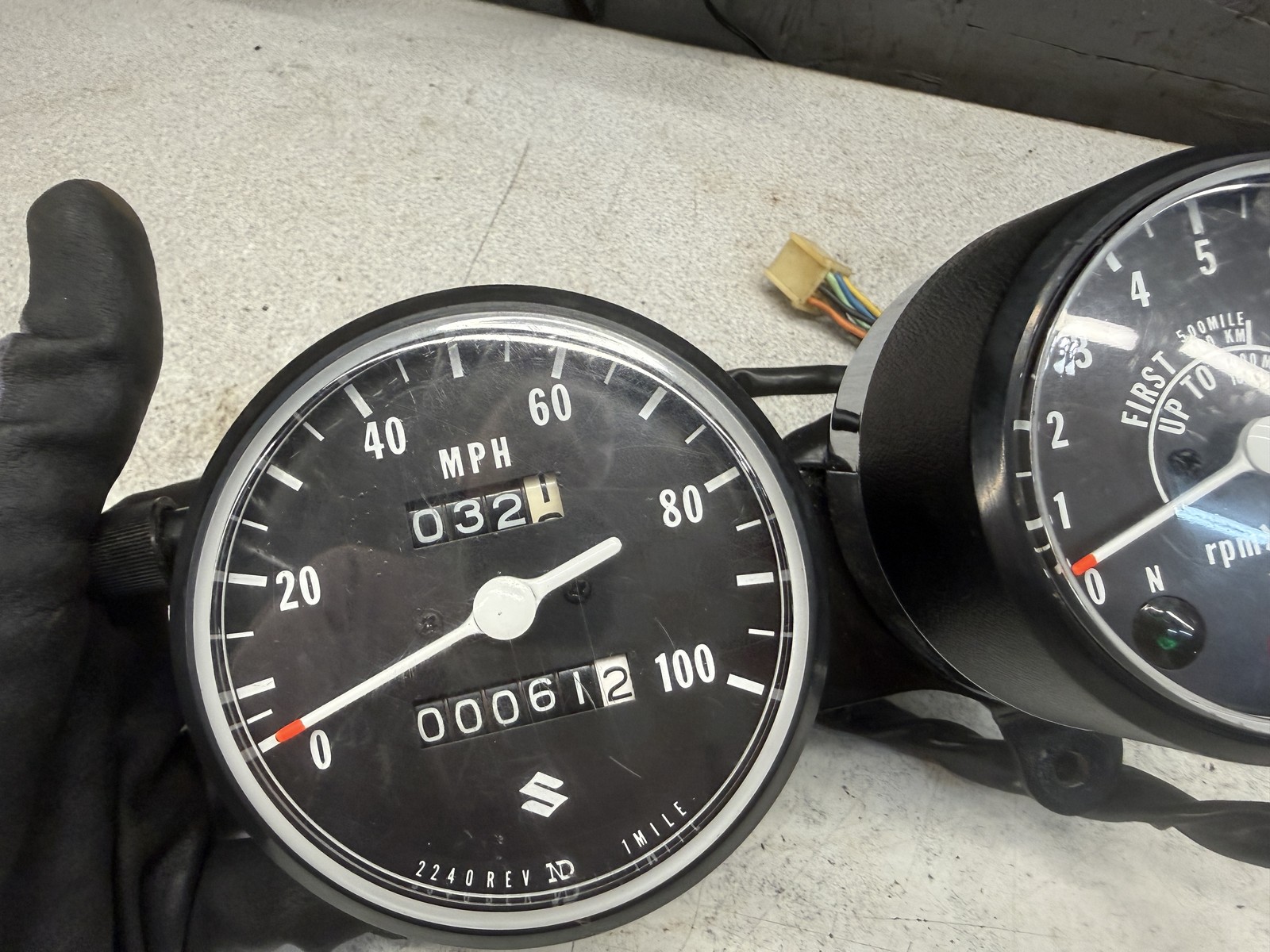 1972 Suzuki TC125 LIKE NEW GAUGES METER SPEEDO TACH X3-1278.AEK