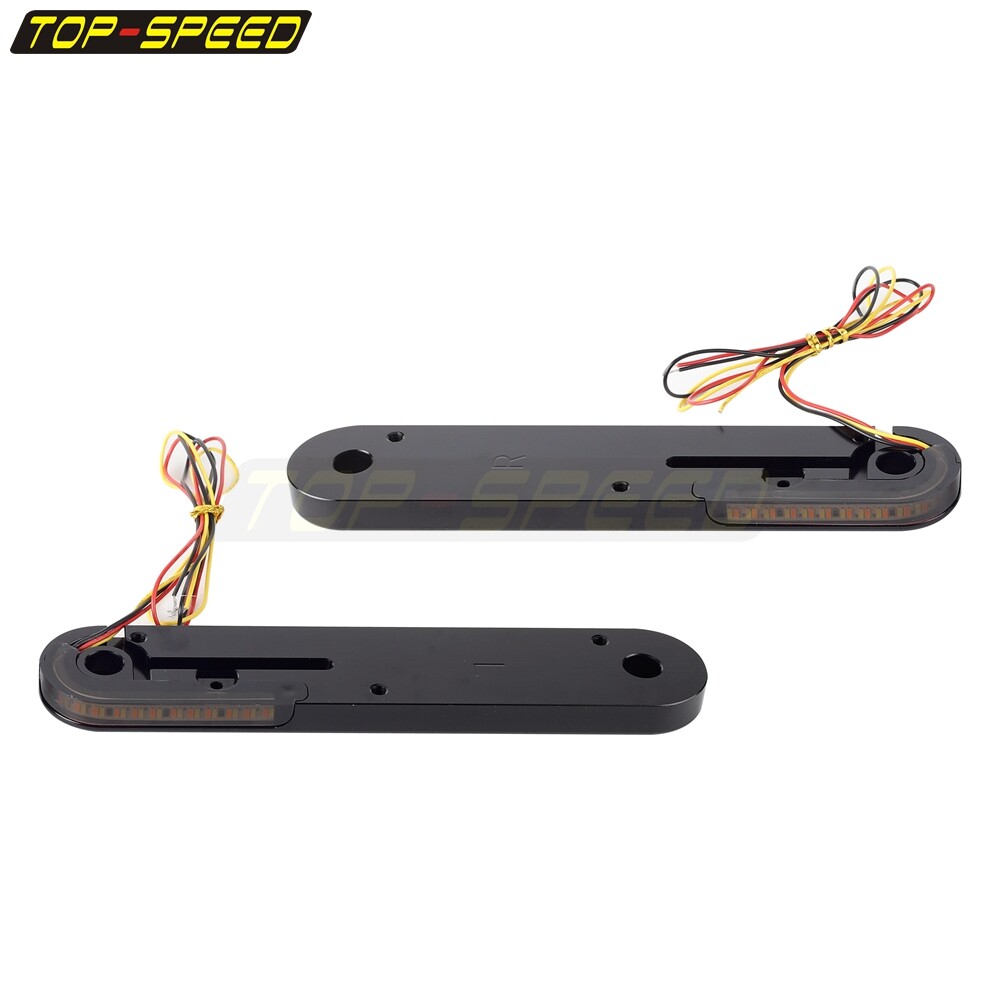 Flush Fork Amber Turn Signals Light White Running Light Brackets For Harley