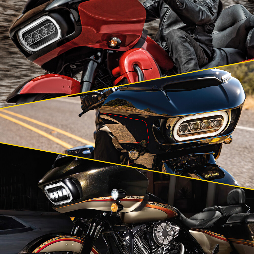 Dot 120W High Power LED Headlight with DRL Hi-lo Beam For Road Glide 2015-2023