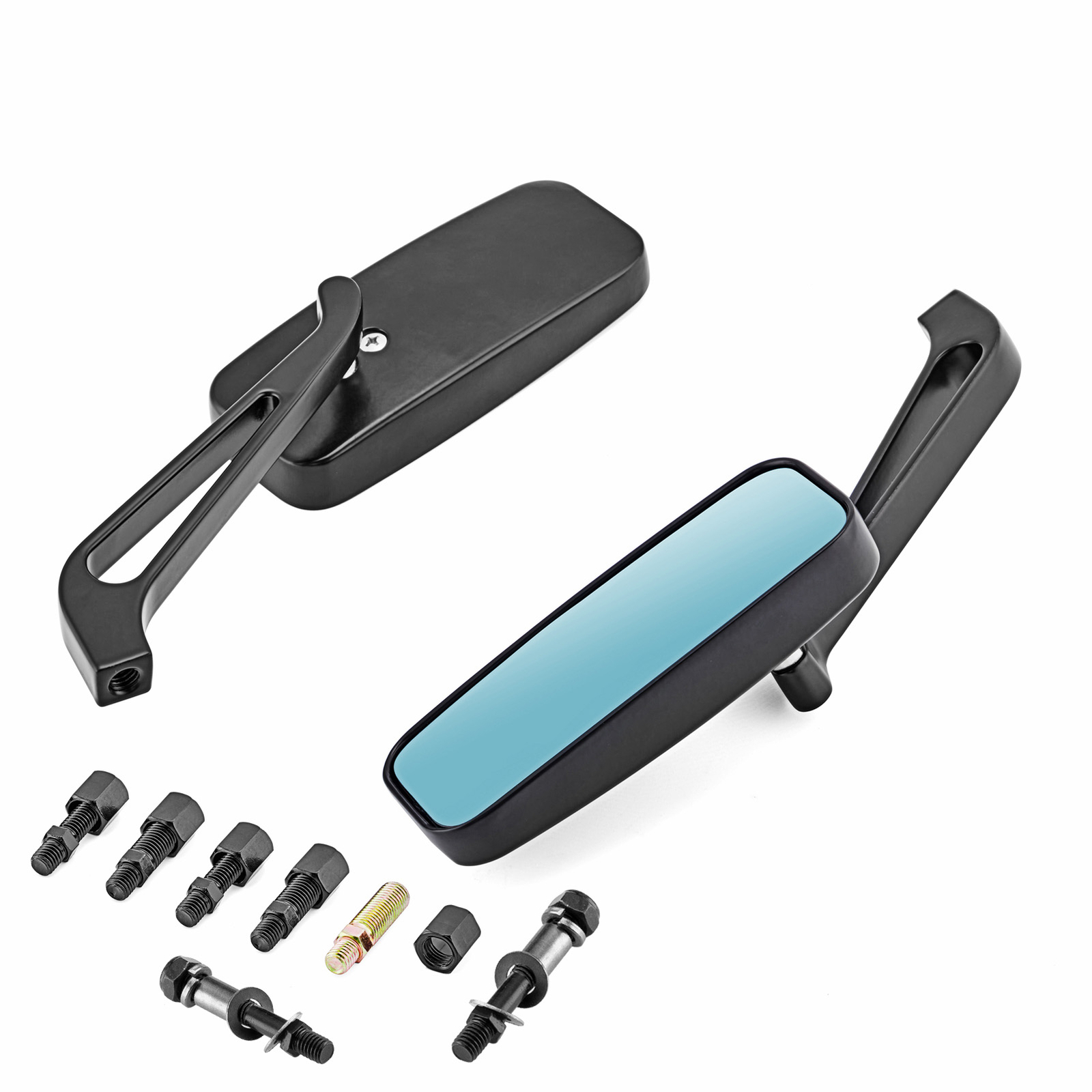 Wide-angle Motorcycle Rear View Side Mirrors 8mm 10mm For Harley Dyna Softail