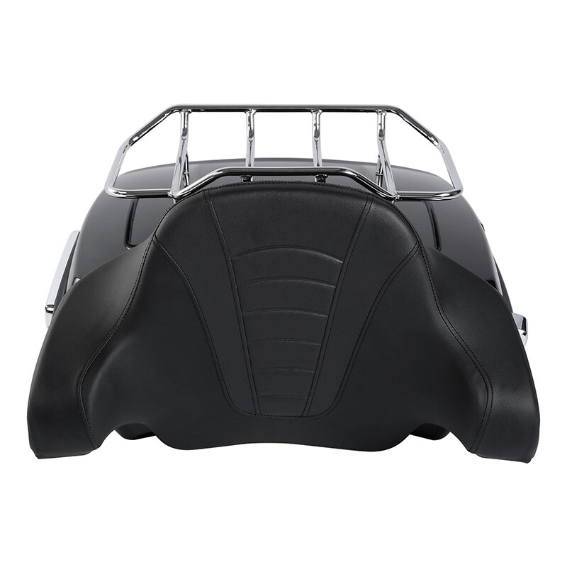 Chopped Trunk Backrest Pad Mount Rack Fit For Harley Touring Road Glide 97-08