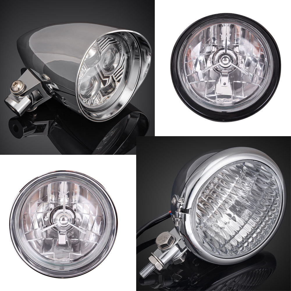 Chrome / Black Headlight Lamp Assembly fit for Sportster XL1200 Dyna Big Twins