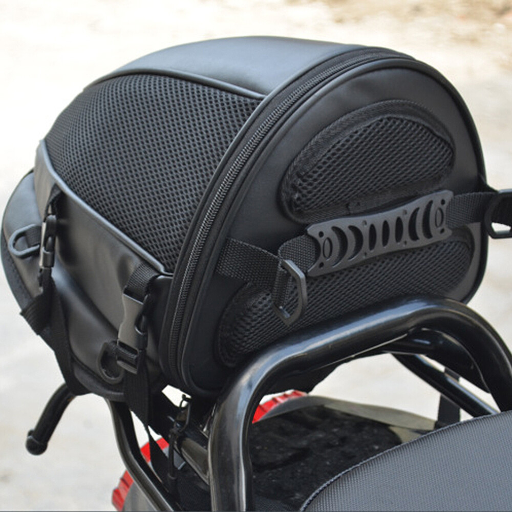 Motorcycle Waterproof Rear Tail Seat Back Saddle Shoulder Carry Bag With Strap
