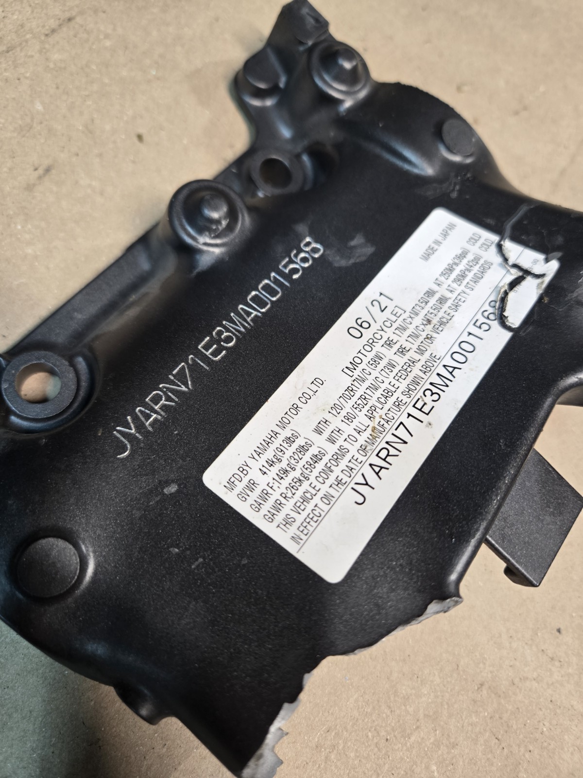 2021 2022 2023 2024 2025 Yamaha MT09 MAIN FRAME CHASSIS CLEAN EZ REG #1568