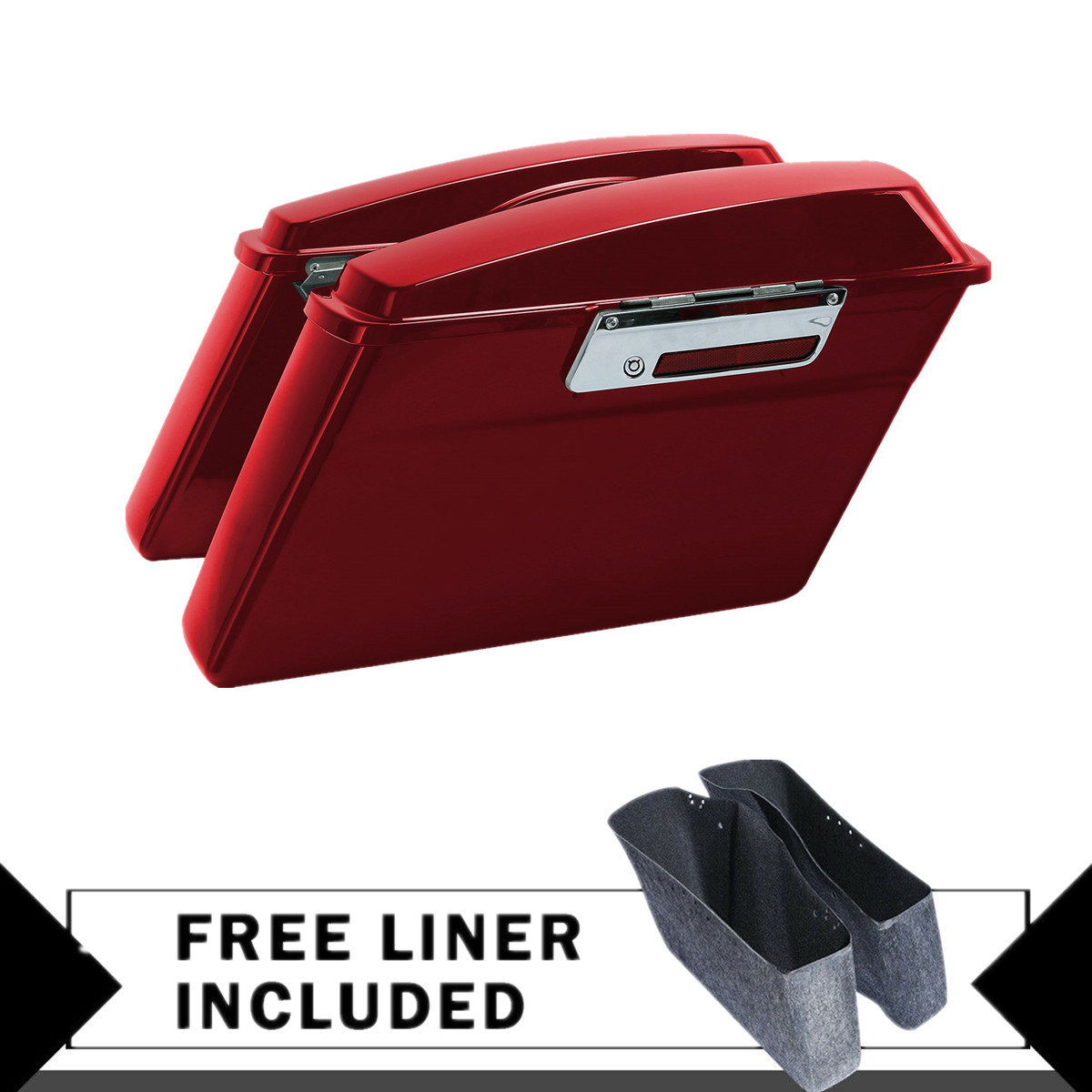 Red Hard Saddlebags + Liner Fit For Harley Touring Road Glide Street Glide 94-13