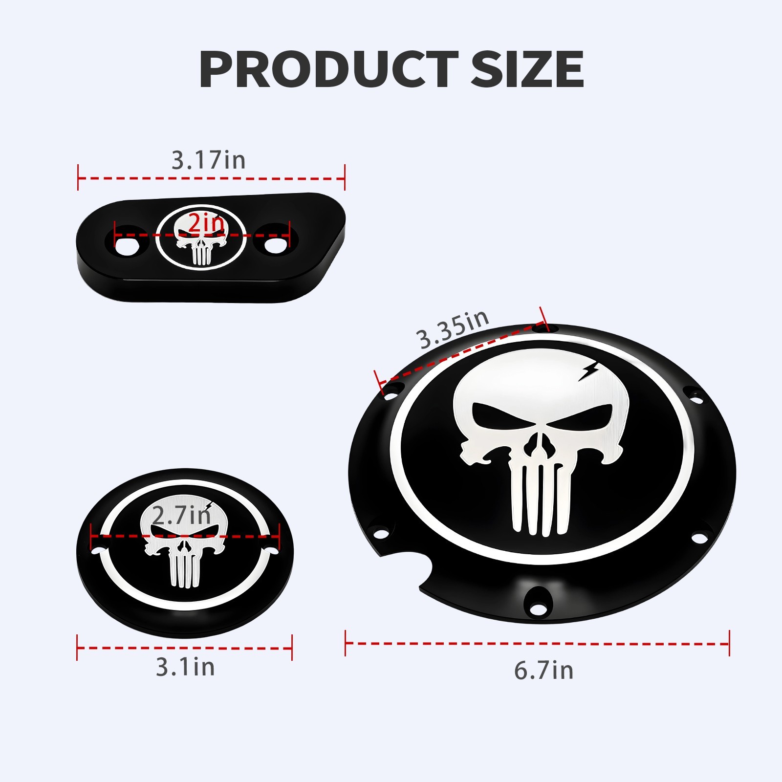 Punisher Skull Derby Timing Timer Cover For Harley Iron Sportster XL XR 883 1200