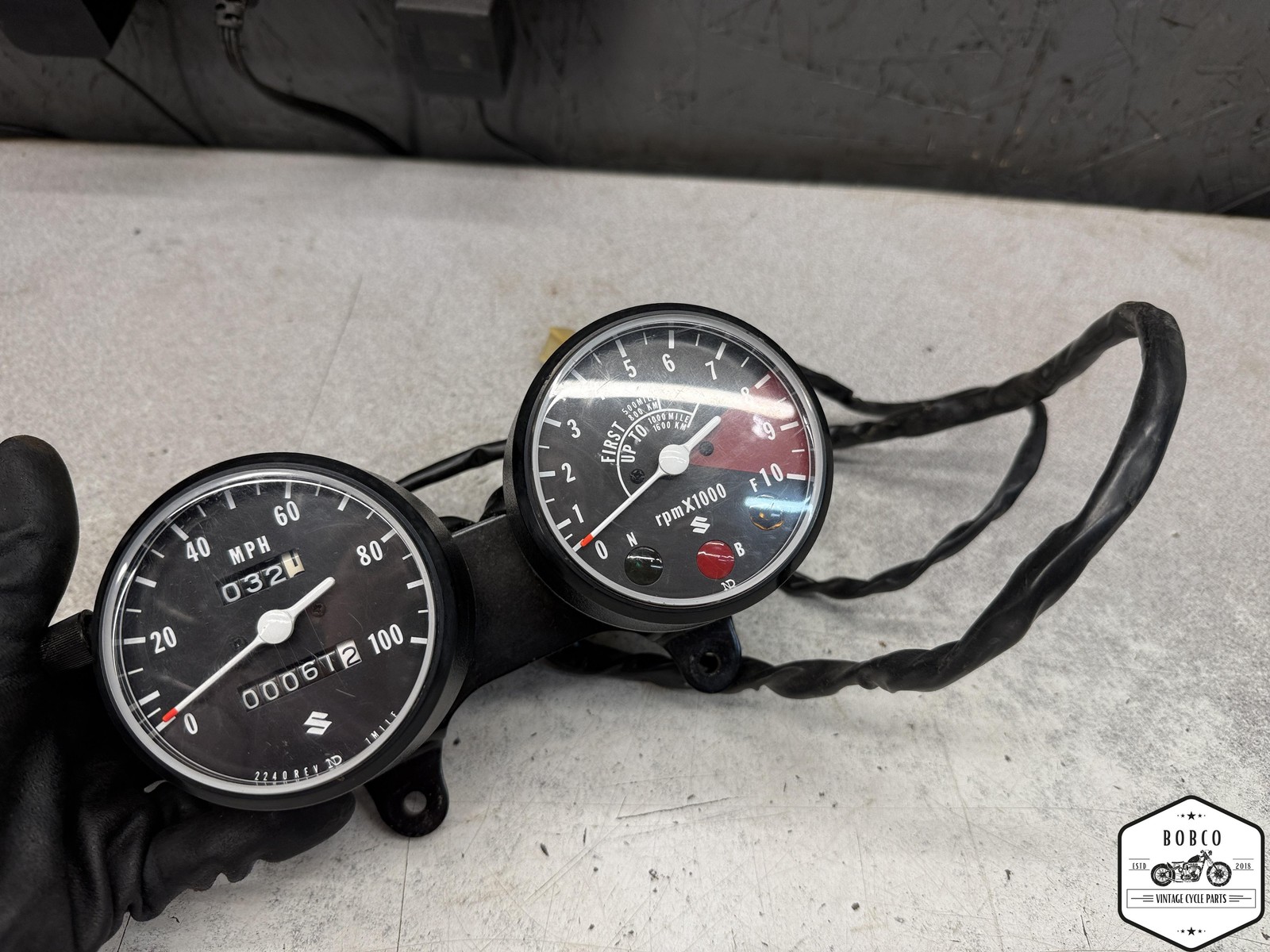 1972 Suzuki TC125 LIKE NEW GAUGES METER SPEEDO TACH X3-1278.AEK